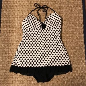 Polka dot bathing suit